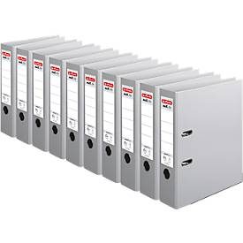 herlitz Ordner maX.file protect plus, DIN A4, Rückenbreite 80 mm, 10 Stück, grau