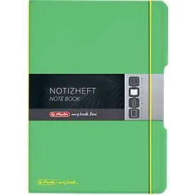 herlitz Notizbuch DIN A4 Kariert Kunstoff Grün Perforiert