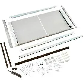 Hochwassersperre für Türen Mottez, modular, verstell- und abnehmbar, inkl. Montagematerial, B 60 x T 750 x H 715 mm, Stahl und Schaumstoff, weiss