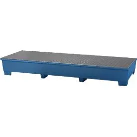 IBC-Station ASECOS, Stahl, mit Gitterrost u. Staplerschuhen, 1000 l Auffangvolumen, B 3280 x T 1300 x H 420 mm, lackiert