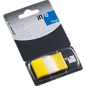 INFO Flags Haftnotizen, 25 mm x 43 mm, 50 Blatt, gelb transparent
