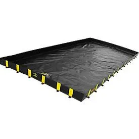 Justrite Leckage-Faltwanne XT, L 15200 x B 3700 x H 305 mm, bis 16978 L, schwarz