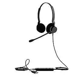 Jabra On-Ear Headset BIZ? 2400 Duo, STD, Noise Cancelling, QD-Kabel, 360° drehbares Mikrofon, binaural