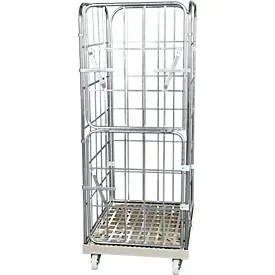 Kunststoffrollplatte, 2 Seitengittern, 1 Rückwand, 2 halbe Vorderwände, grau RAL7032