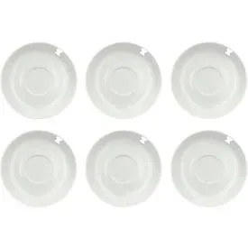 Kaffeeuntertasse Solea, Ø 150 mm, uni, weiss, Porzellan, 6 Stück