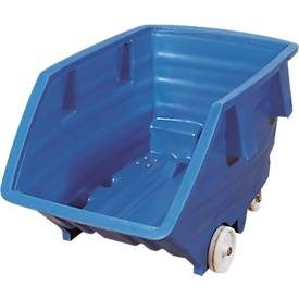 Kippwagen, Polyethylen, blau, B 960 x T 1440 x H 825 mm, 500 l, Schüttkanthöhe 460 mm, bis 150 kg