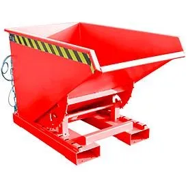 Bauer® Kippbehälter mit Abrollmechanik, lackiert, Volumen 0,3 m³, RAL 3000 feuerrot