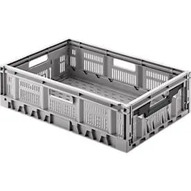 Klappbox, recycelbar & stapelbar, Traglast 20 kg, 600 x 400 x 170 mm, grau