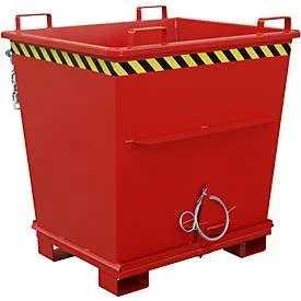 Bauer® Stapelbarer Klappbodenbehälter, lackiert, Volumen 1 m³, RAL 3000 feuerrot