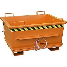 Bauer® Stapelbarer Klappbodenbehälter, lackiert, Volumen 0,5 m³, RAL 2000 gelborange