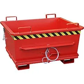 Bauer® Stapelbarer Klappbodenbehälter, lackiert, Volumen 0,5 m³, RAL 3000 feuerrot