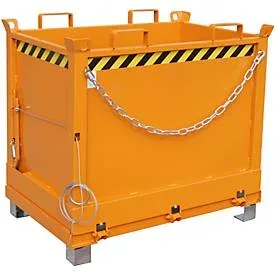 Bauer® Klappbodenbehälter, 3-fach stapelbar, lackiert, Volumen 0,75 m³, RAL 2000 gelborange