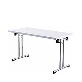 Schreibtisch Office Weiss Holz 138 cm Stapelbar - Material: Holzwerkstoff - Schreibtisch
