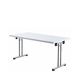 Schreibtisch Office Weiss Holz 160 cm Stapelbar - Material: Holzwerkstoff - Schreibtisch