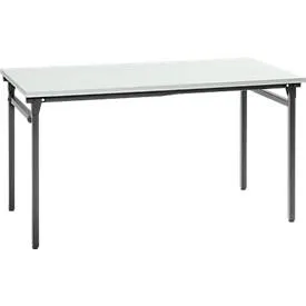 Klapptisch, stabiles 4-Fussgestell mit Spezial-Klappbeschlag, B 1200 x T 800 x H 725 mm, lichtgrau/schwarz