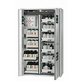 Kombi-Sicherheitsschrank Typ 90 asecos K-PHOENIX Vol.2-90, Flügel- und Falttüren mit Schliess-Automatik, Front Lichtgrau, B 1197 x T 617 x H 1969 mm