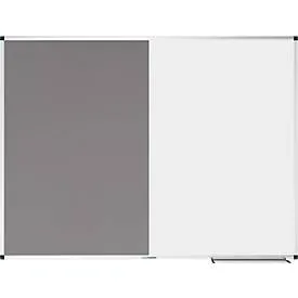 Kombiboard Legamaster UNITE, Pinboard & Whiteboard, B 1200 x T 12,6 x H 900 mm, Markerablage, lackierter Stahl & Filz, weiss & grau