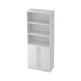Hammerbacher Regalschrank Matrix 4 Fachböden Lichtgrau 800 x 420 x 2.004 mm