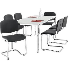 Komplettangebot Tisch, 1600 x 800 mm und 6 x ISO Swing