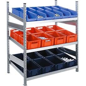 Komplettregal MBR 3000, Grundfeld, 3 schräge Fachebene, 1536 x 500 x 1004 mm