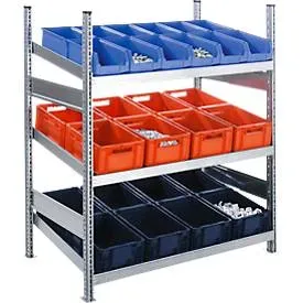 Komplettregal MBR 3000, Grundfeld, 3 schräge Fachebene, 1536 x 600 x 1004 mm