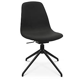 Konferenzsessel Topstar Sitness Life 1.1, dreh-/sitzhöhenverstellbar, ohne Armlehnen, B 460 x T 390 x H 450-480 mm, 4-Fussgestell, Alu schwarz-matt & Stoff, schwarz