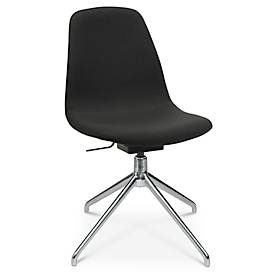 Konferenzsessel Topstar Sitness Life 1.1, dreh-/sitzhöhenverstellbar, ohne Armlehnen, B 460 x T 390 x H 480-510 mm, 4-Fussgestell, Stahl verchromt & Stoff, schwarz