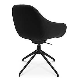 Konferenzsessel Topstar Sitness Life 2.0, dreh-/sitzhöhenverstellbar, Armlehnen, B 450 x T 460 x H 440-470 mm, 4-Fussgestell, Alu schwarz-matt & Stoff, schwarz