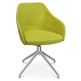Konferenzsessel Topstar Sitness Life 2.1, dreh-/sitzhöhenverstellbar, Armlehnen, B 350-480 x T 460 x H 460-490 mm, 4-Fussgestell, Alu matt & Stoff, gelb
