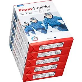Kopierpapier Papyrus Plano® Superior, DIN A4, 160 g/m², hochweiss, 1 Karton = 5 x 250 Blatt
