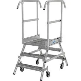 Podestleiter mit R13-Rutschhemmung, mit beidseitigem Aufstieg, 2x3 Stufen inkl. Plattform KRAUSE