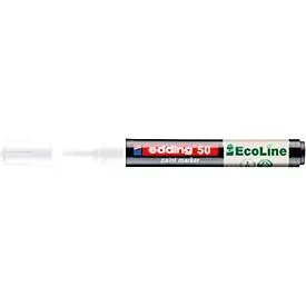 Lackmarker Edding 50 EcoLine, Schreibfarbe Weiss, Rundspitze, Strichstärke 2-3 mm, mit Kappe, wasserbasiert, nachfüllbar, 1 Stück