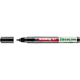 Lackmarker Edding 51 EcoLine, Schreibfarbe Schwarz, Rundspitze, Strichstärke 1-2 mm, mit Kappe, wasserbasiert, nachfüllbar, 10 Stück