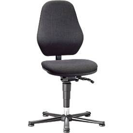 Labordrehstuhl Basic 9132, mit Gleitern, Stoffpolster, Duotec schwarz meliert