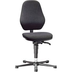 Labordrehstuhl Basic 9135, mit Gleitern, Stoffpolster, Duotec schwarz meliert