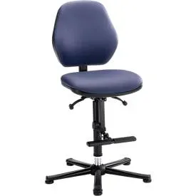 Labordrehstuhl LEANOS 9131, Kunstleder, blau