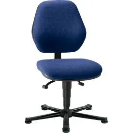 Laborstuhl Basic, Stoffpolster, Duotec blau