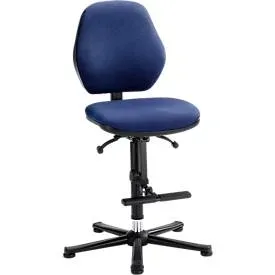 Laborstuhl LEANOS 9131, Stoffpolster, Duotec blau
