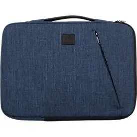 Laptophülle Exacompta Business, für Laptops 13-14'', gepolstert, Griff & Reissverschlussfach, B 370 x T 25 x H 280 mm, Post-Consumer-Polyester, blau