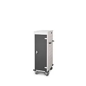Laptopwagen mit Ladefunktion, 2-Punkt-Verriegelung, CH-Stecker, Feststellbremse, 10 Fächer, B 530 x T 1250 x H 500, anthrazit