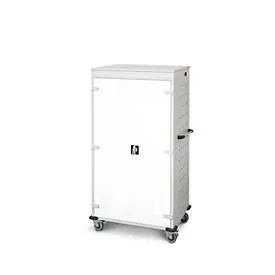 Laptopwagen mit Ladefunktion, 2-Punkt-Verriegelung, CH-Stecker, Feststellbremse, 26 Fächer, B 920 x T 500 x H 1540, weiss