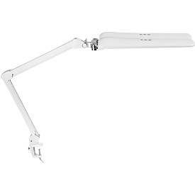 LED-Klemmleuchte MAULcraft duo, 2 Köpfe, Leistung 22 W, dimmbar, um 360° drehbar, 2860 lm, Klemmweite 63 mm, weiss