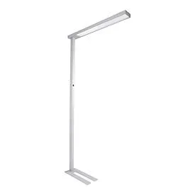 LED-Stehleuchte Linearo, Leistung 50 W, 5600 lm, 4000 K, bildschirmarbeitsplatzfähig, L 880 x B 100 x H 1852 mm, Aluminium & Stahl, weissalu RAL 9006