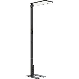LED Stehleuchte STARIS, 80 W, 10070 lm, 3000 - 6000 K, dimmbar, direkt/indirekt leuchtend, für Bildschirmarbeitsplätze, Tageslichtsensor, 3 Steckdosen, schwarz