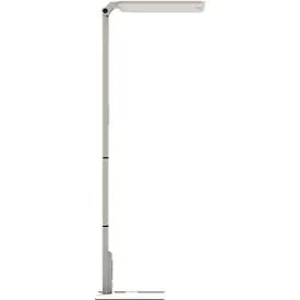 LED Stehleuchte STARIS, 80 W, 10070 lm, 3000 - 6000 K, dimmbar, direkt/indirekt leuchtend, für Bildschirmarbeitsplätze, Tageslichtsensor, 3 Steckdosen, silber