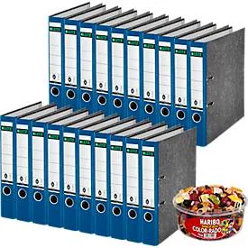 LEITZ® Ordner 1050 + 1kg HARIBO Color-Rado, DIN A4, Rückenbreite 52 mm, 20 Stück, blau