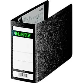 Leitz Ordner A6 80 mm Schwarz 2 Ringe 1078 Hartpappe Wolkenmarmor Querformat