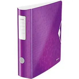 LEITZ® Ordner Active WOW, DIN A4, Rückenbreite 82 mm, 5 Stück, violett
