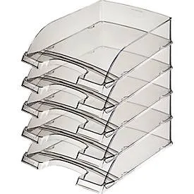 LEITZ® Ablagekorb Standard 5226, Kunststoff, 5 Stück, transparent grau