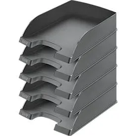 LEITZ® Ablagekorb Standard 5227, Kunststoff, 5 Stück, schwarz